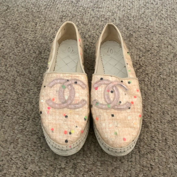 💕Chanel Beige Espadrilles size 8 - Picture 1 of 8